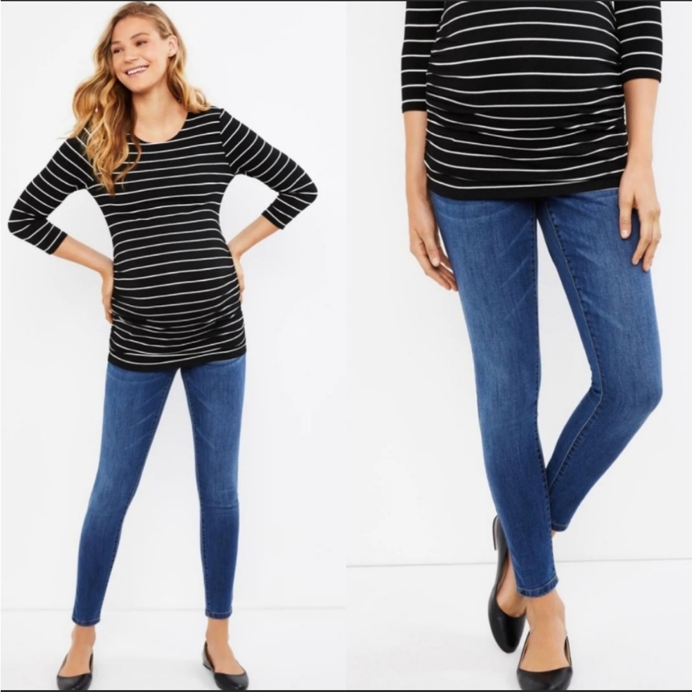 Jessica Simpson Maternity Skinny Blue Jeans Medium Full Panel